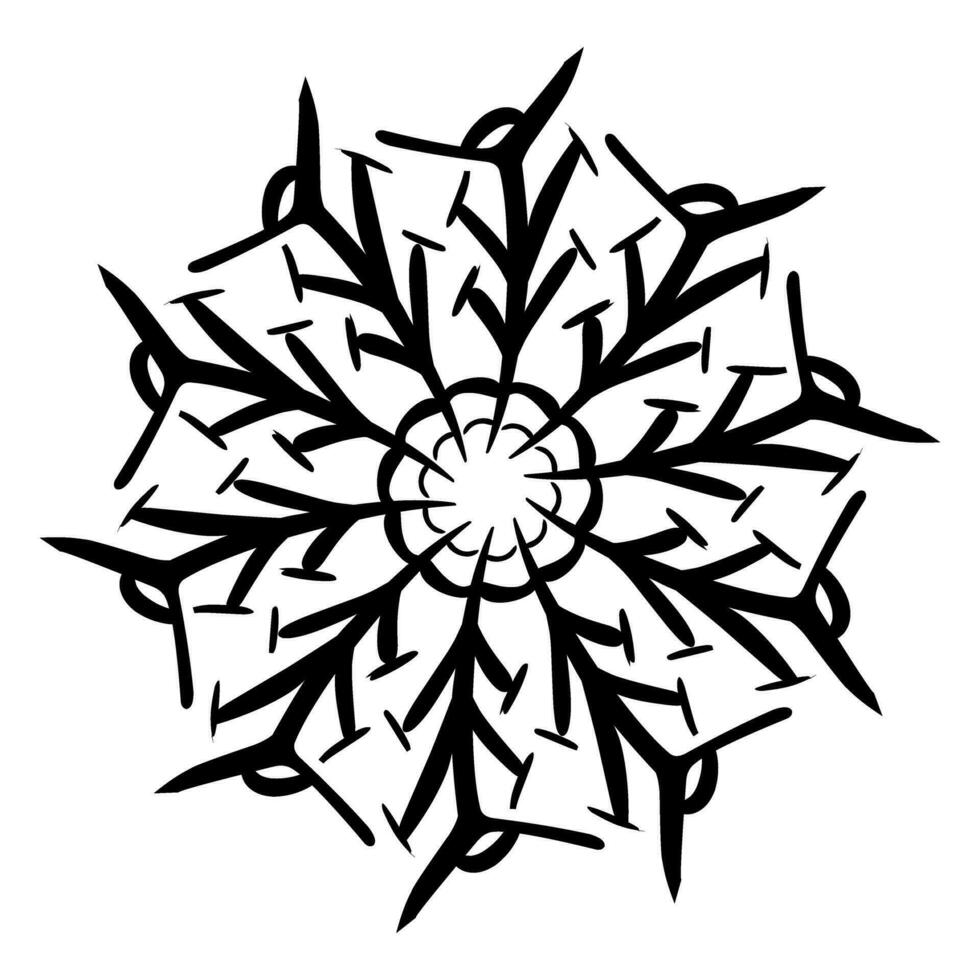Illustration of snow crystal shape design vector