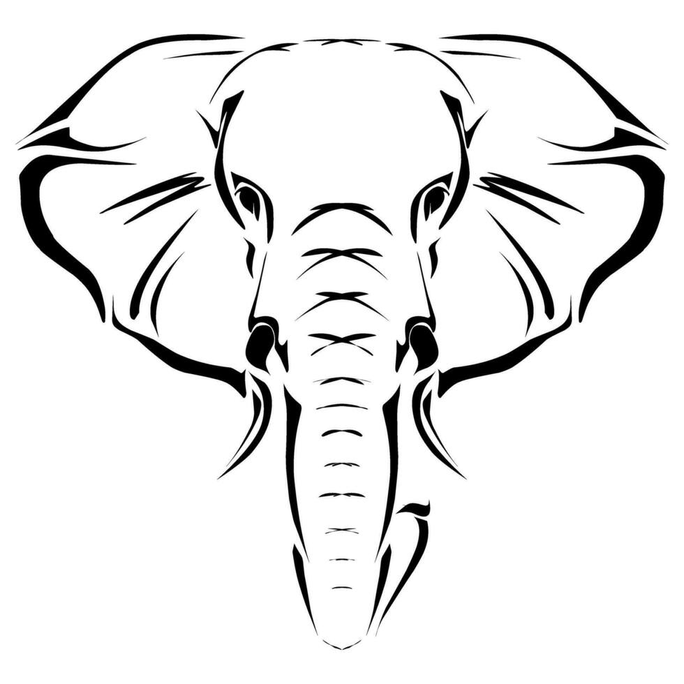 Elephant head tribal illustration vector