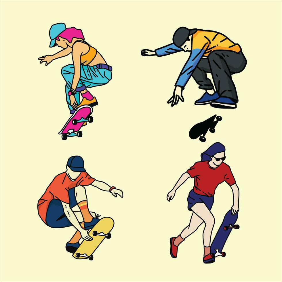 Skate Bundle Icon vector