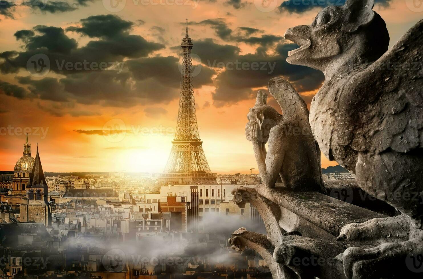 Cloudy sky over Paris photo