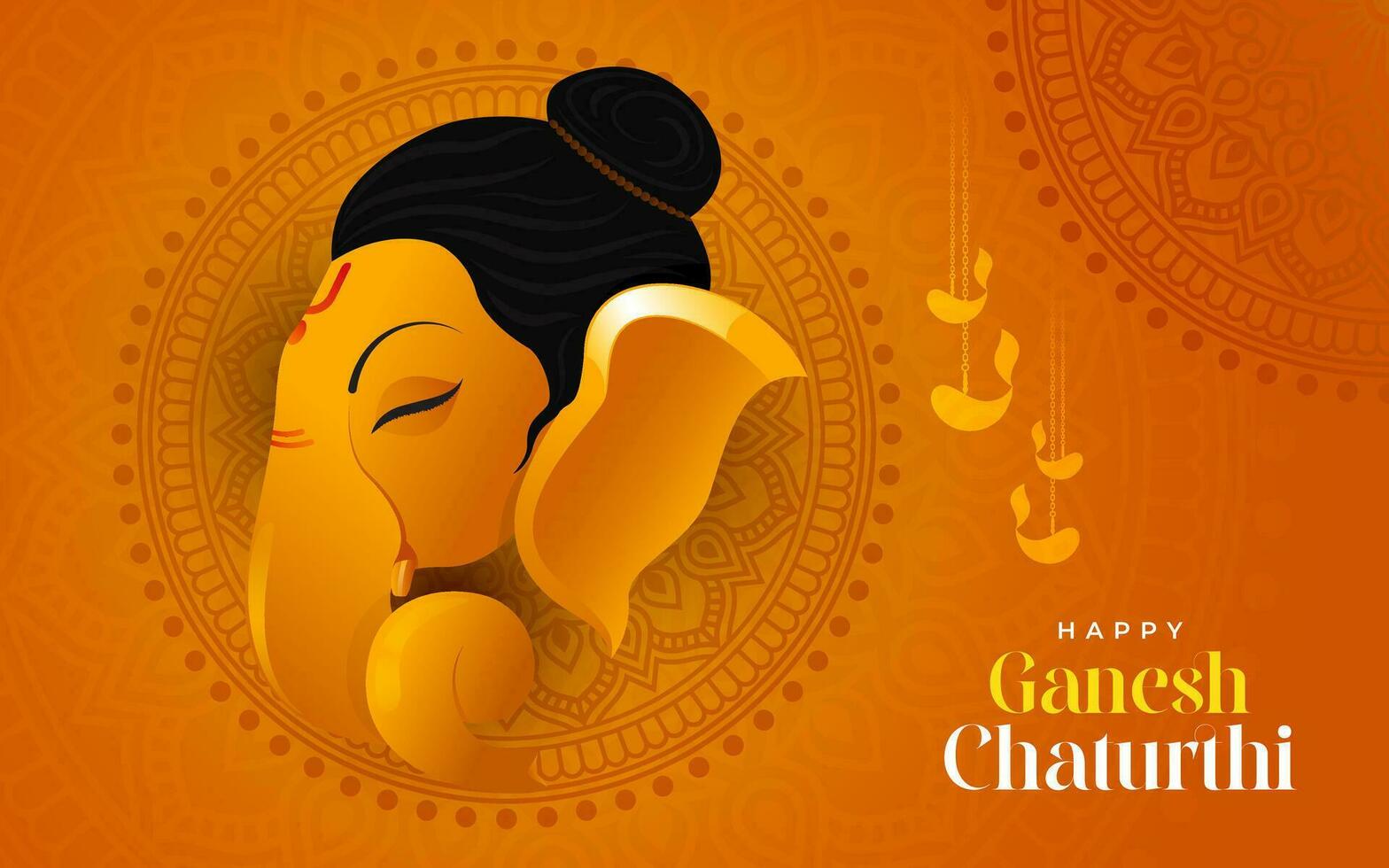 Happy Ganesh Chaturthi Festival Greeting Background Template Vector Illustration