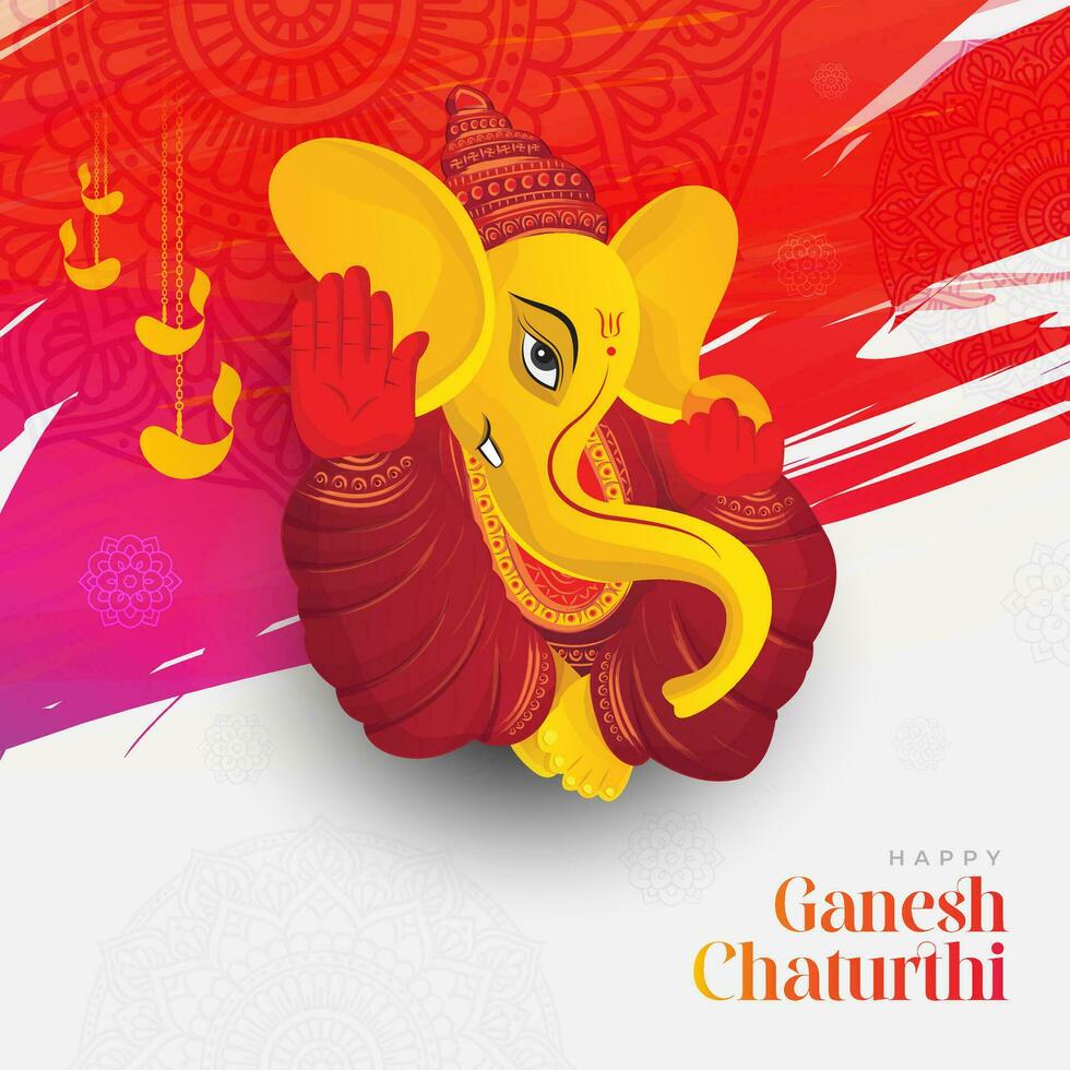 Happy Ganesh Chaturthi Festival Greeting Background Template Vector Illustration