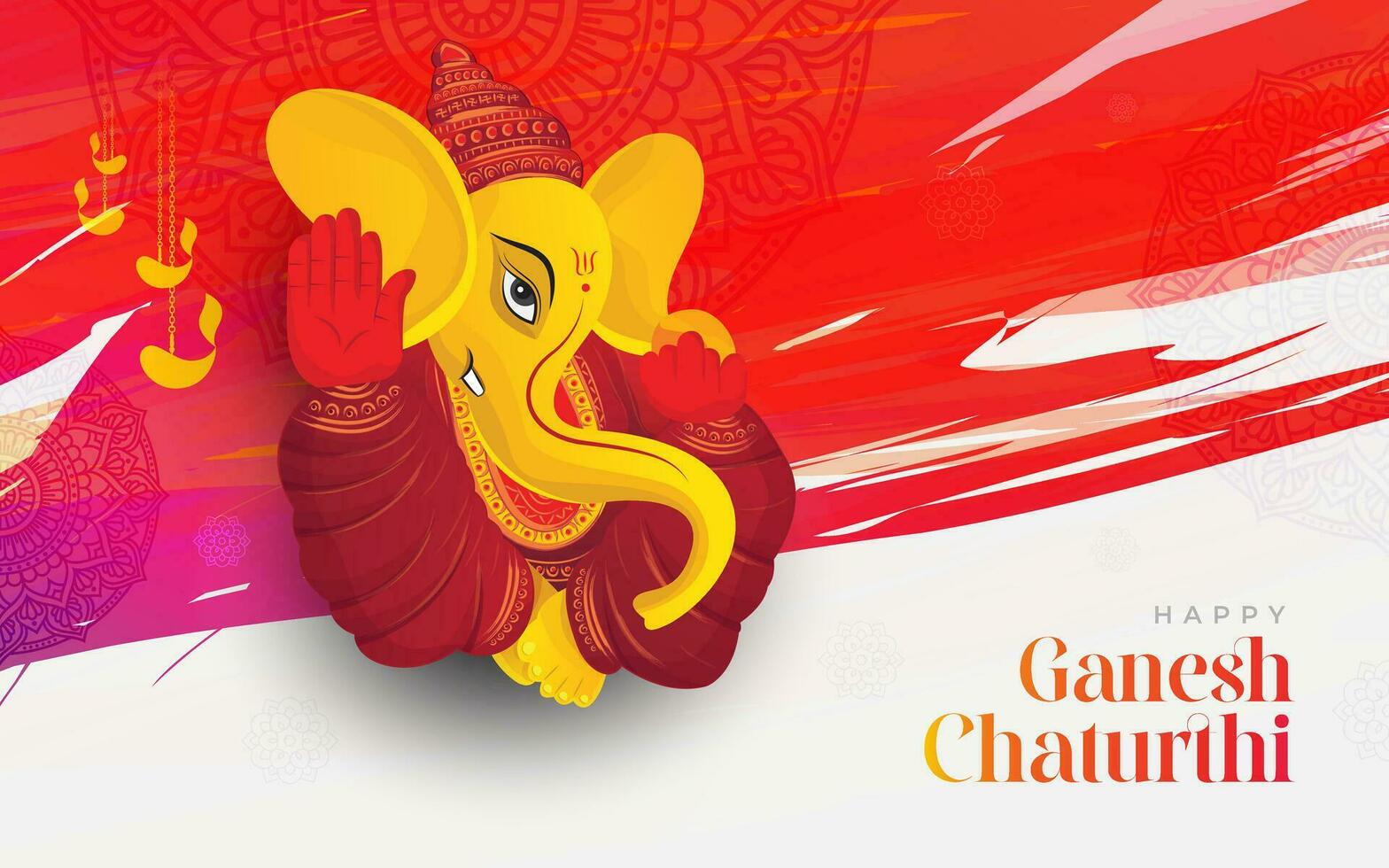 Happy Ganesh Chaturthi Festival Greeting Background Template Vector Illustration