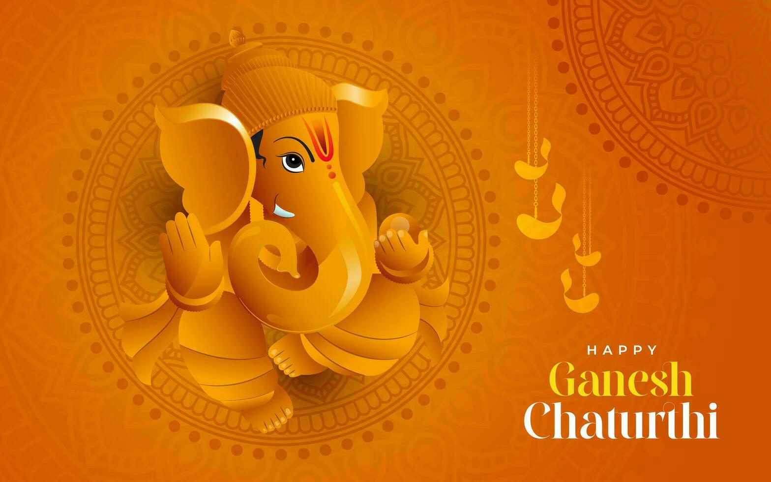 contento ganesh chaturthi festival hindi saludo antecedentes modelo vector ilustración