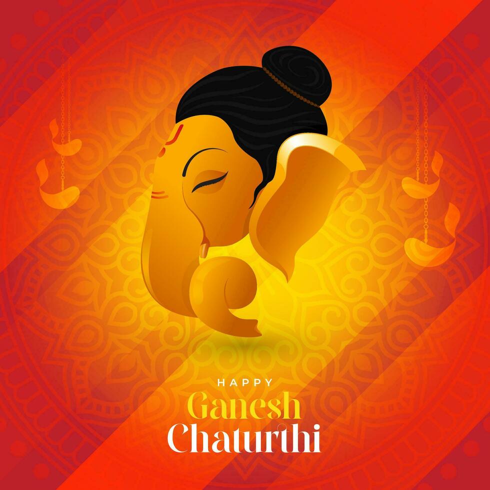 Happy Ganesh Chaturthi Festival Greeting Background Template Vector Illustration