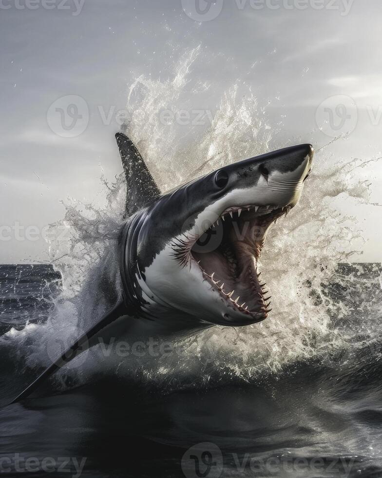 Great White Shark - generative AI photo