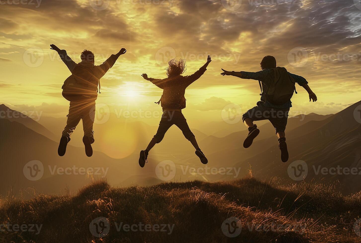 Jumping people - photo