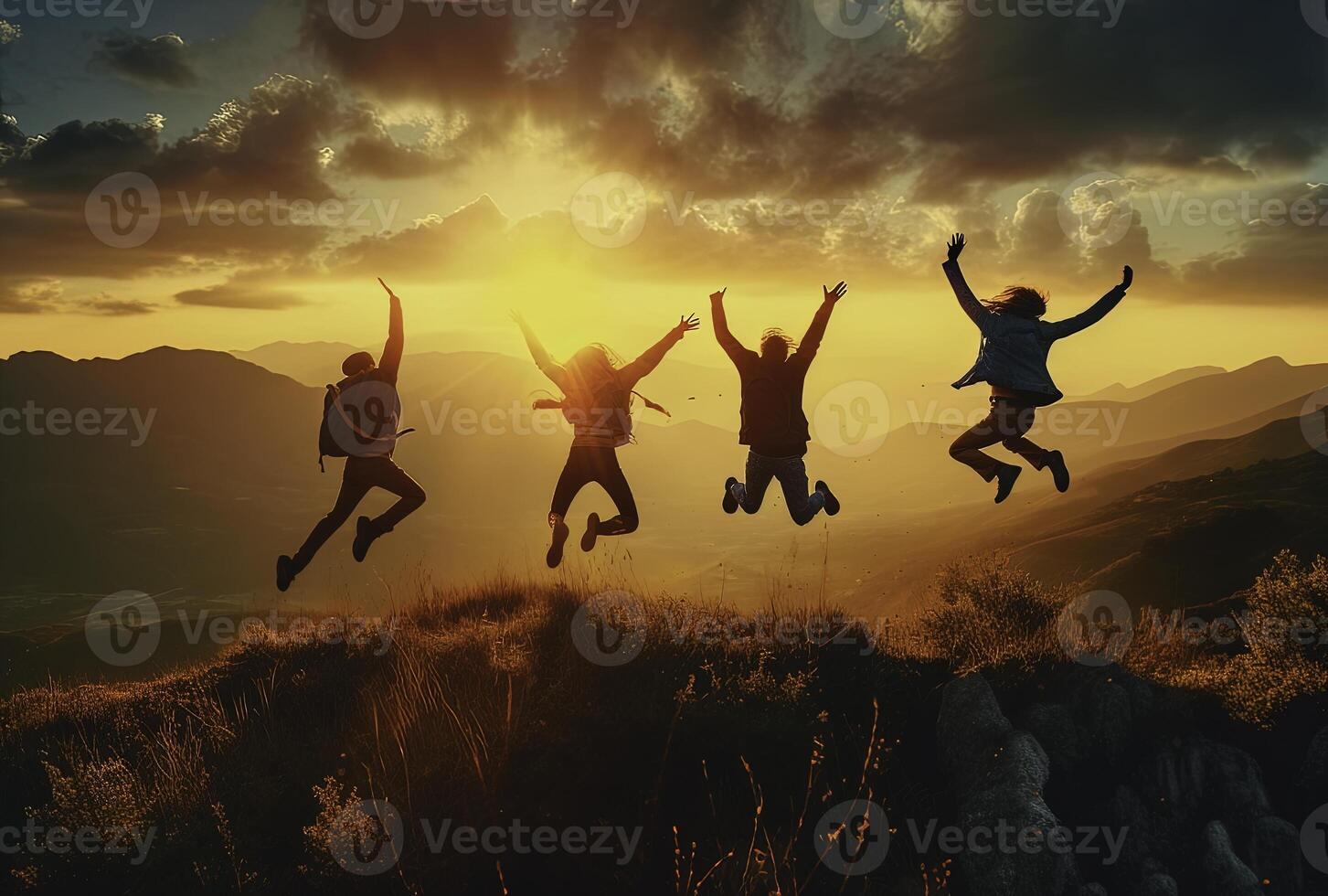Jumping people - photo