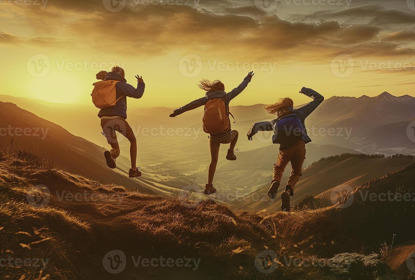 Jumping people - photo