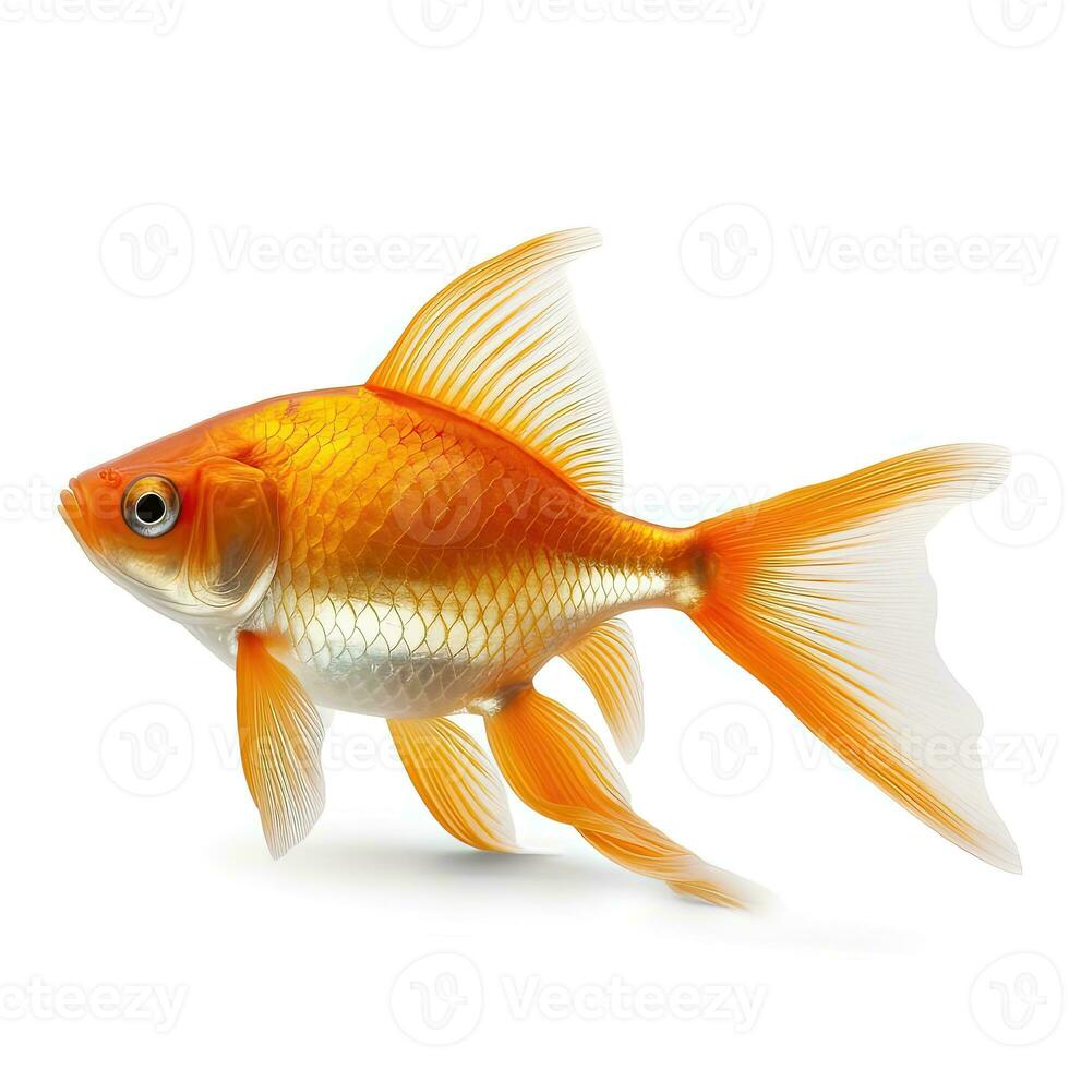 goldfish isolated on white photo