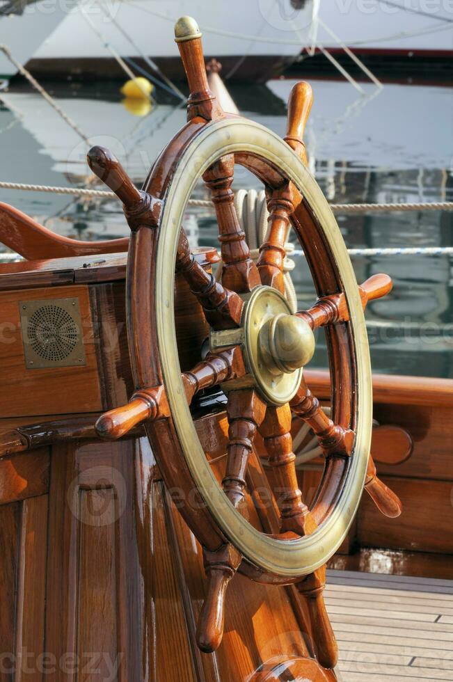 Old Boat Steering Wheel photo