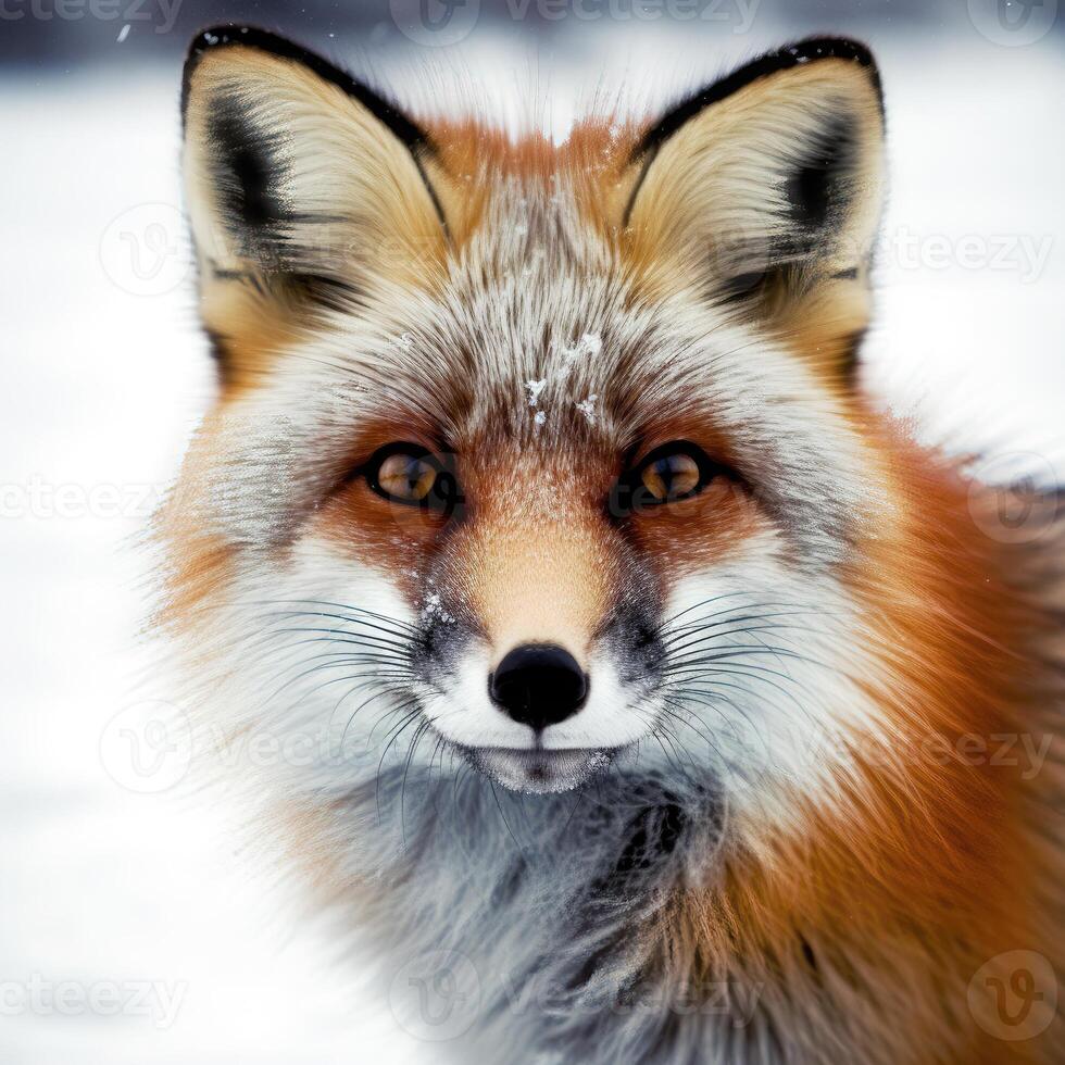 Fox in the snow - photo