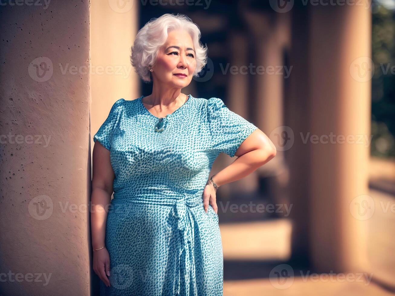 retrato foto de contento hermosa antiguo mujer dama, generativo ai