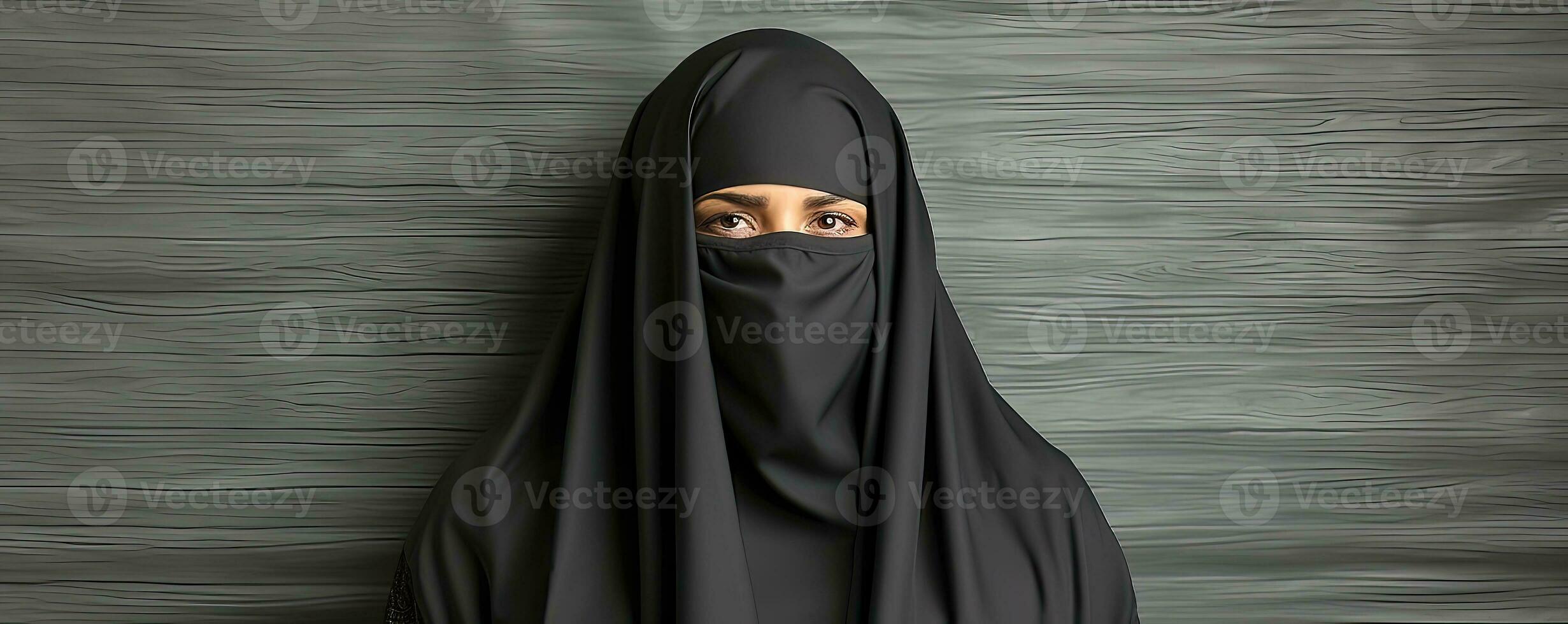 Muslim woman in niqab photo