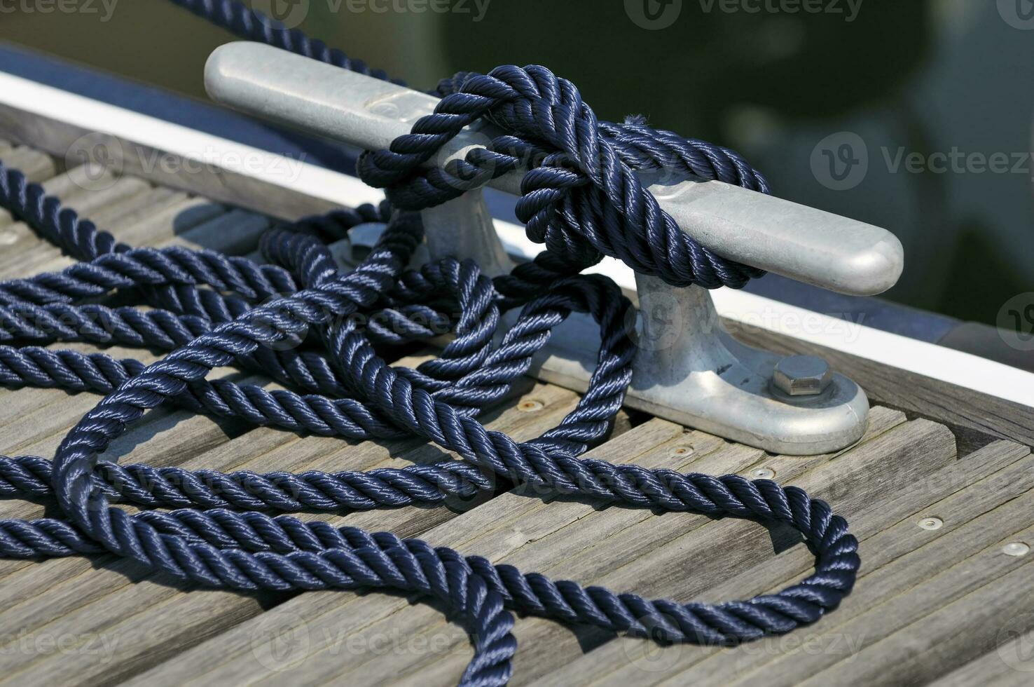 Cleat with Blue Rope photo