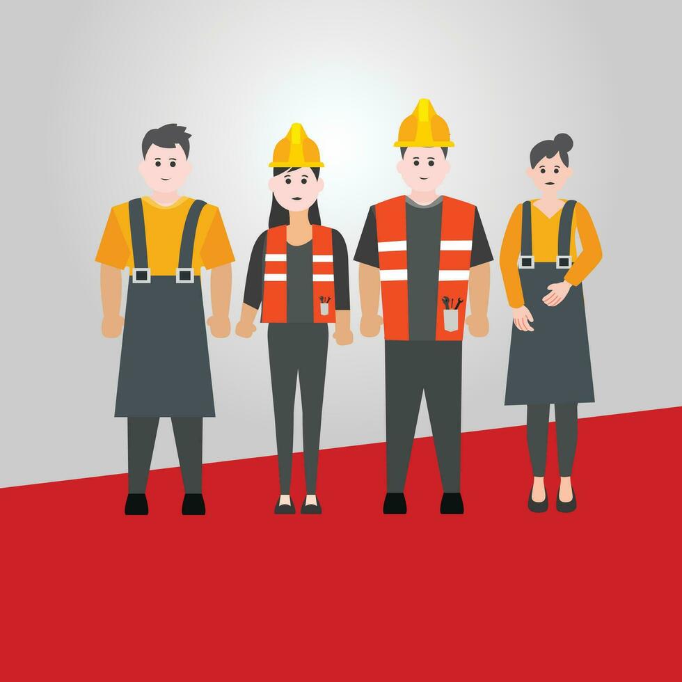 People Group Different Occupation Set, International Labor Day Flat Vector Illustration.