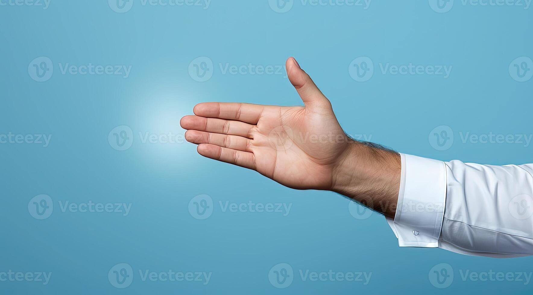 Businessman hand gesturing photo