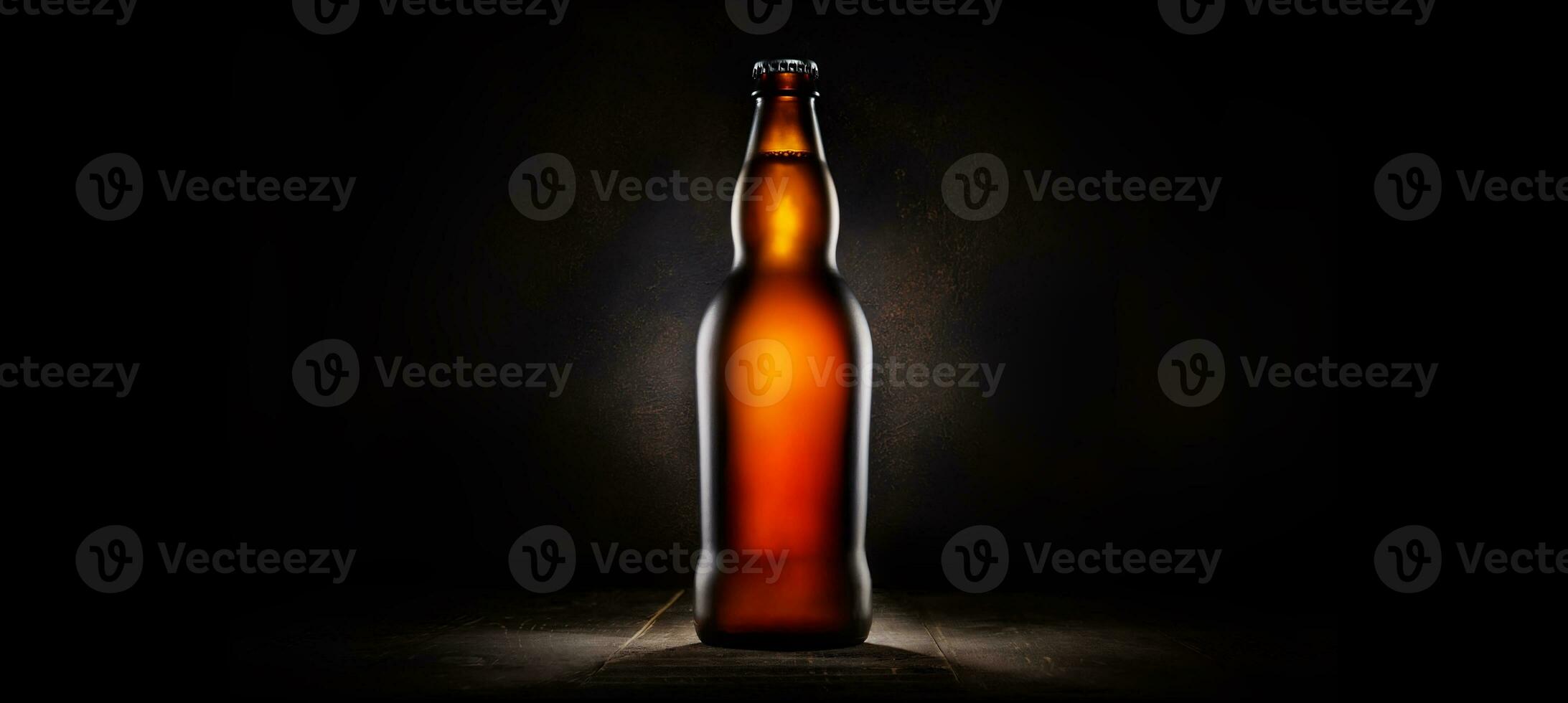 Lager beer in bottle photo