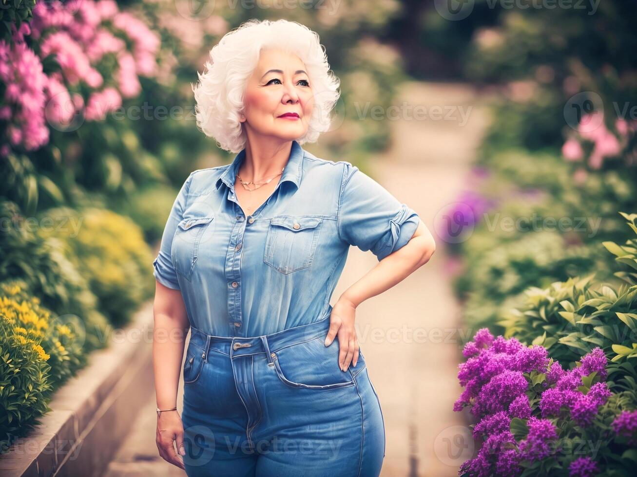 retrato foto de contento hermosa antiguo mujer dama, generativo ai