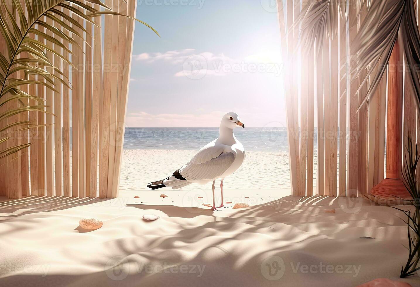 seagull on the beach photo