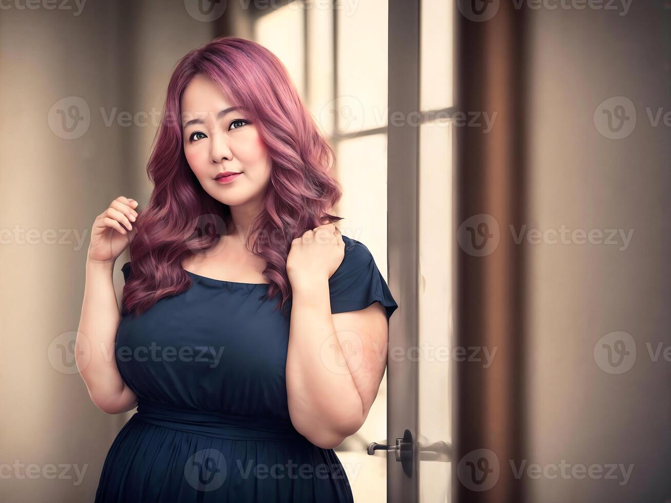 portrait photo of happy beautiful old woman lady,