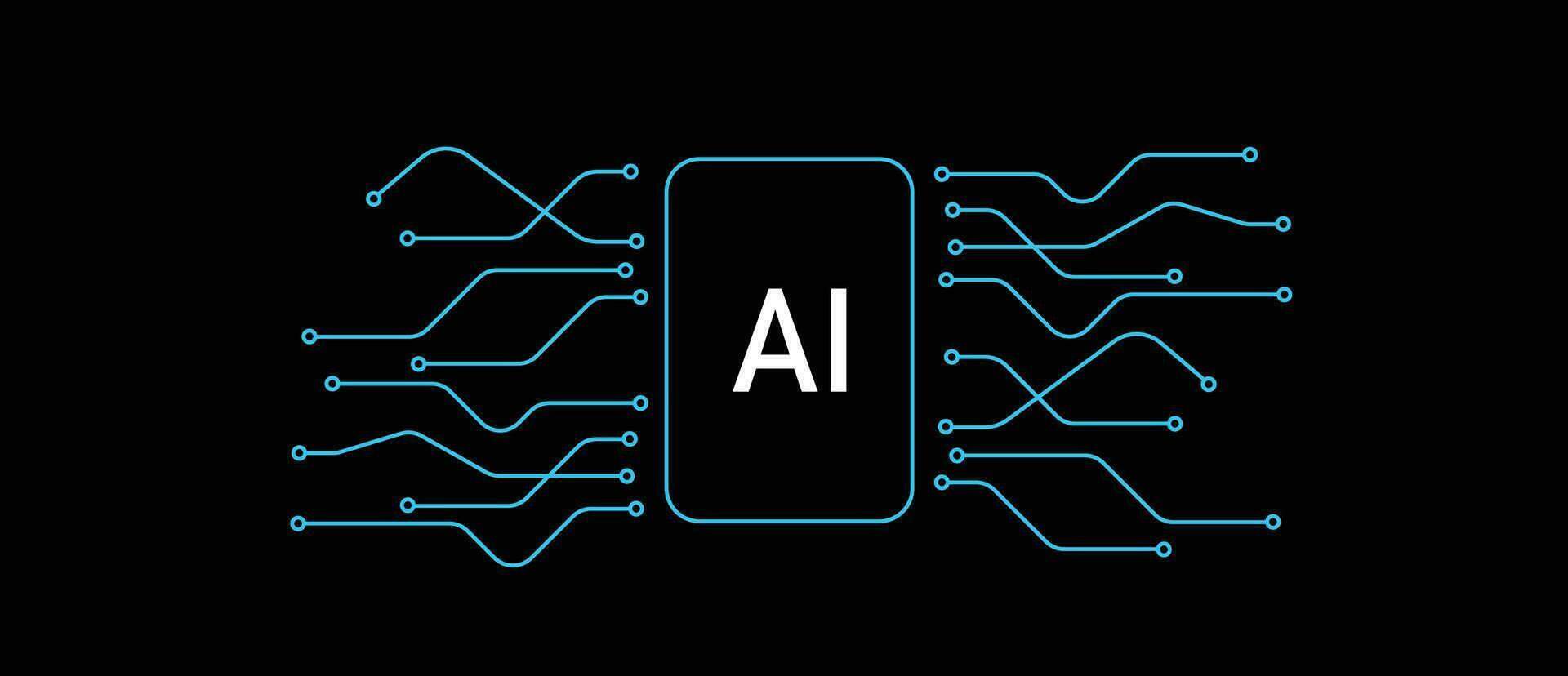 AI banner with black background vector