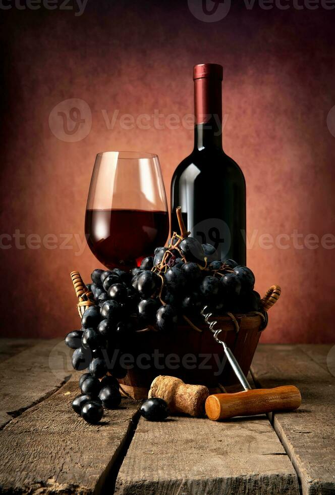 Old red wine photo