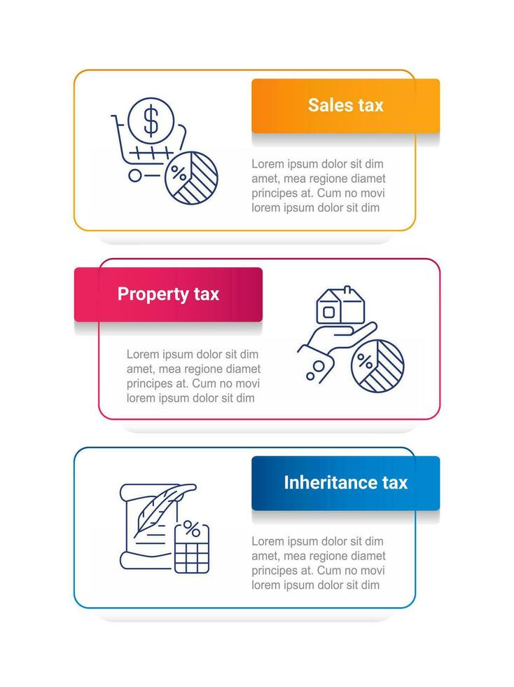 personal impuesto tipos infografía gráfico diseño modelo. individual contribuciones. editable infochart con iconos instructivo gráficos con paso secuencia. visual datos presentación vector