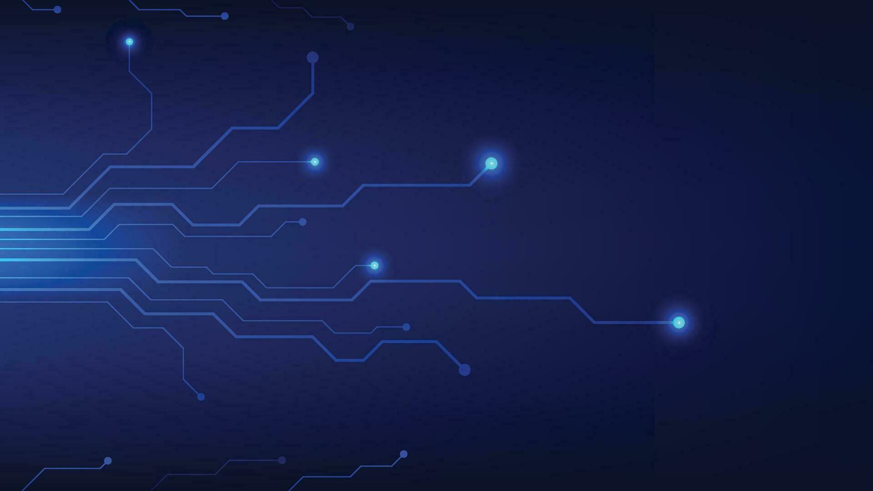 Hi tech digital circuit board. AI pad and electrical lines connected on blue lighting background. futuristic technology design element concept vector