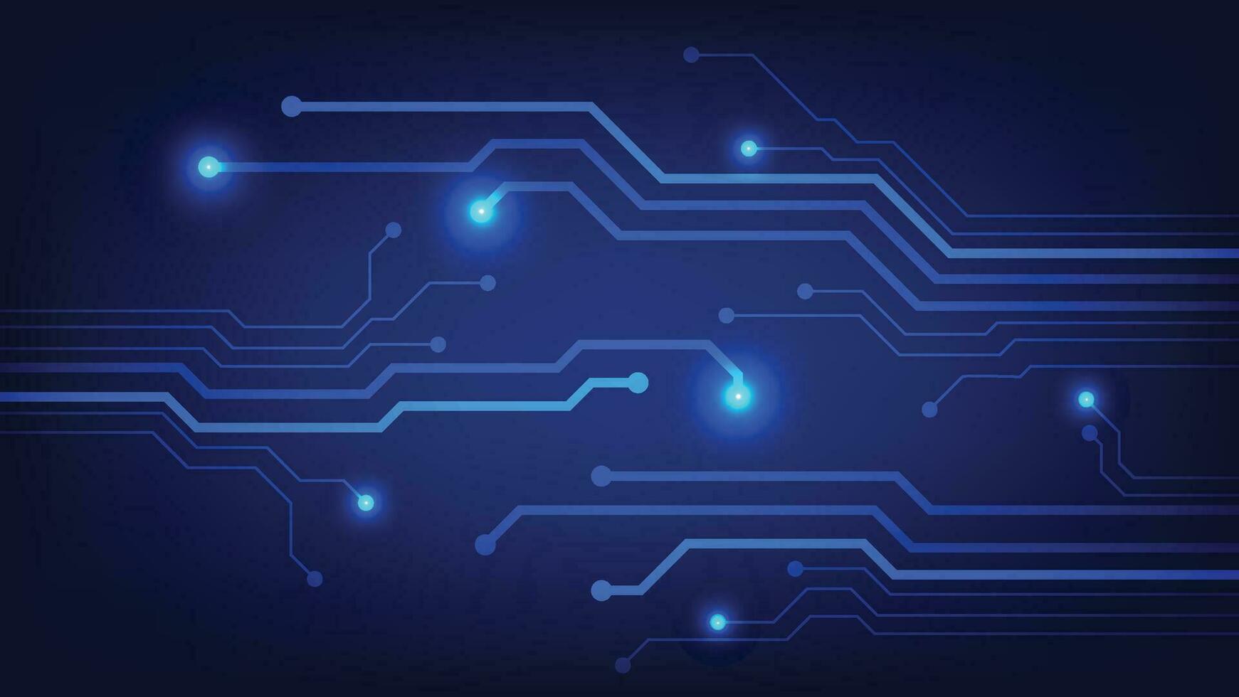 Hi tech digital circuit board. AI pad and electrical lines connected on blue lighting background. futuristic technology design element concept vector