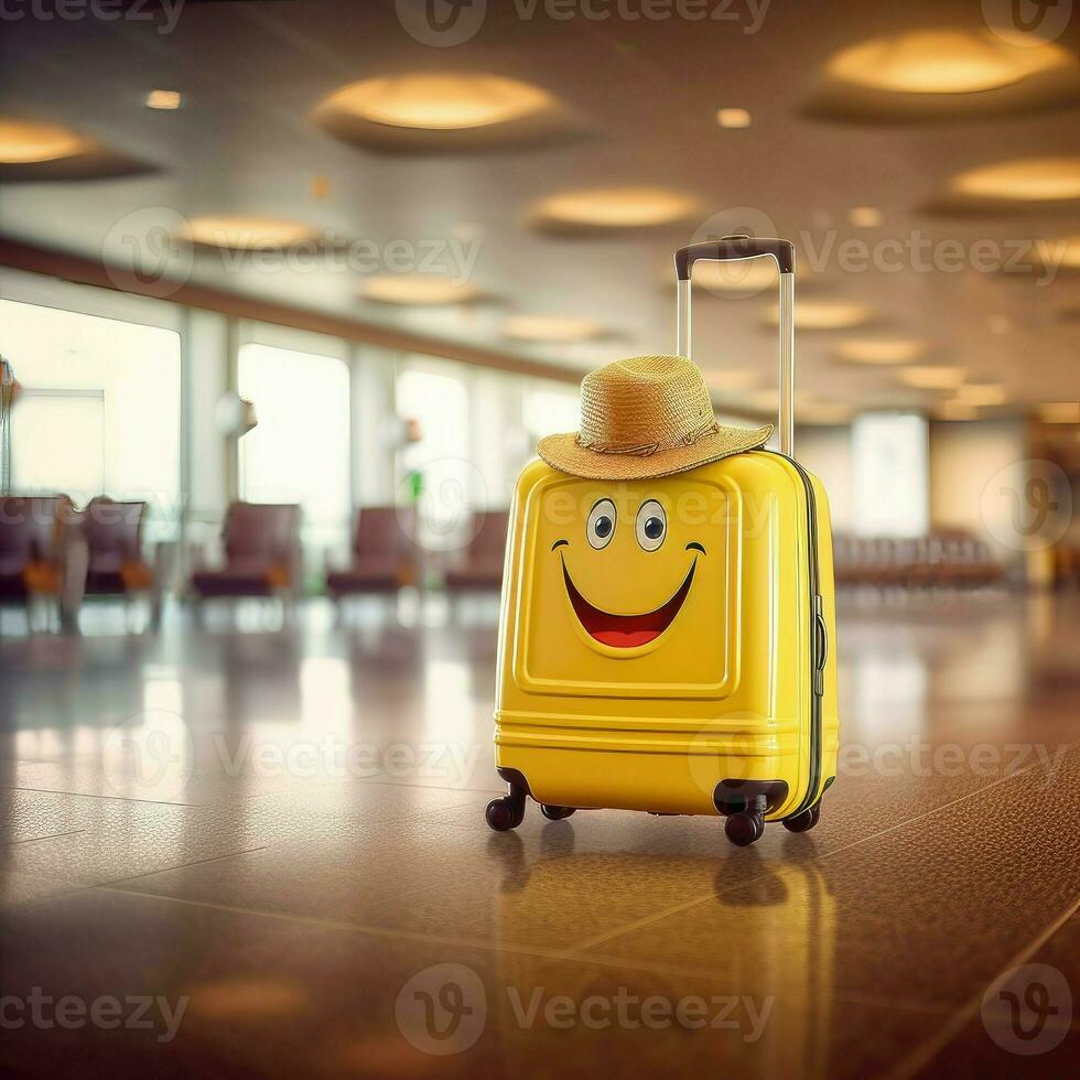 Smiling suitcase - AI generated photo