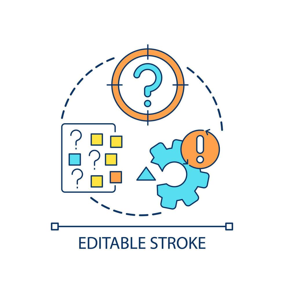 Adjustment problem concept icon. Setting issue. Software trouble. Detection bugs. Define error abstract idea thin line illustration. Isolated outline drawing. Editable stroked vector