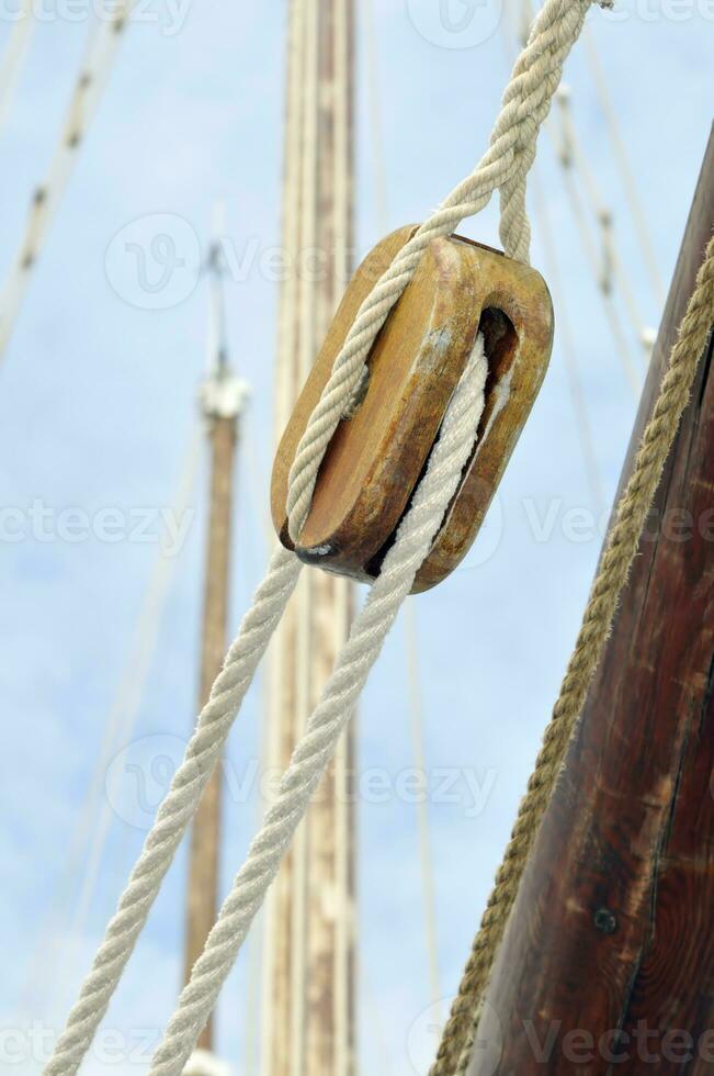 Close up of sailboat photo