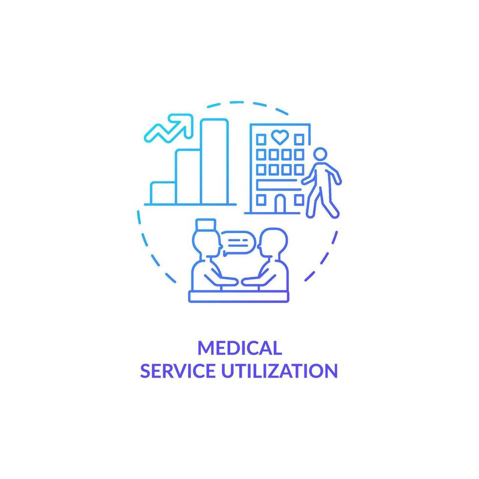 Medical service utilization blue gradient concept icon. Healthcare provider. Access to medicine abstract idea thin line illustration. Isolated outline drawing vector
