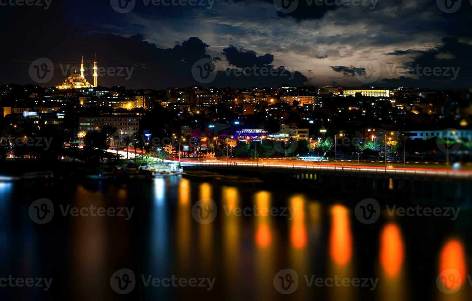 Ataturk bridge at night photo