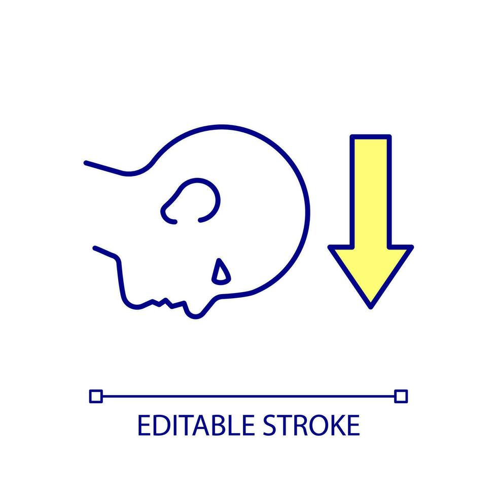 Lie face down RGB color icon. Emergency action to survive shelling outside. Missile attack safety. Isolated vector illustration. Simple filled line drawing. Editable stroked