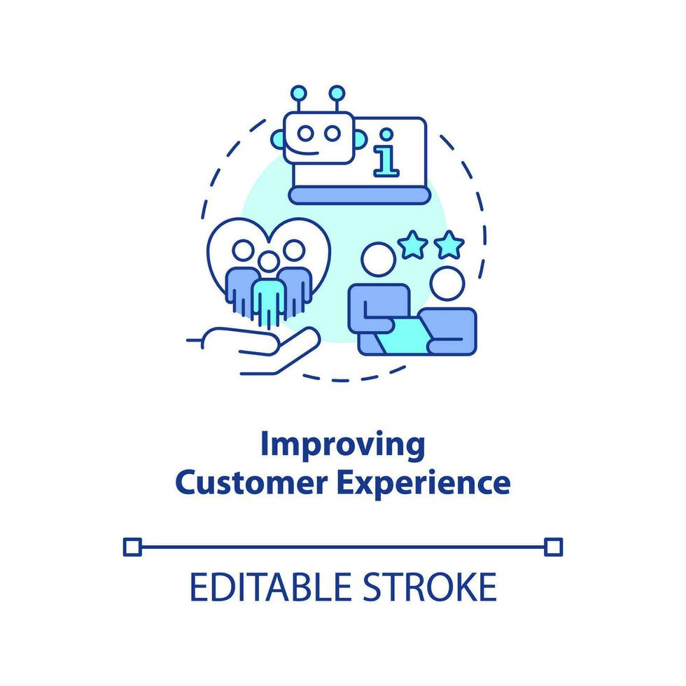 Improving customer experience concept icon. High quality digital services. IoT abstract idea thin line illustration. Isolated outline drawing. Editable stroke vector
