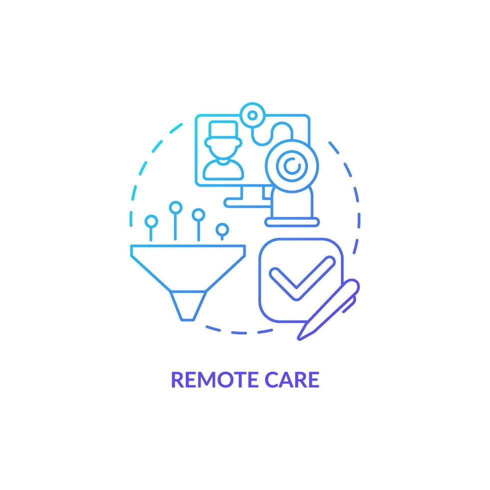 Remote medical service blue gradient concept icon. Healthcare in post pandemic era. Telehealth services abstract idea thin line illustration. Isolated outline drawing vector