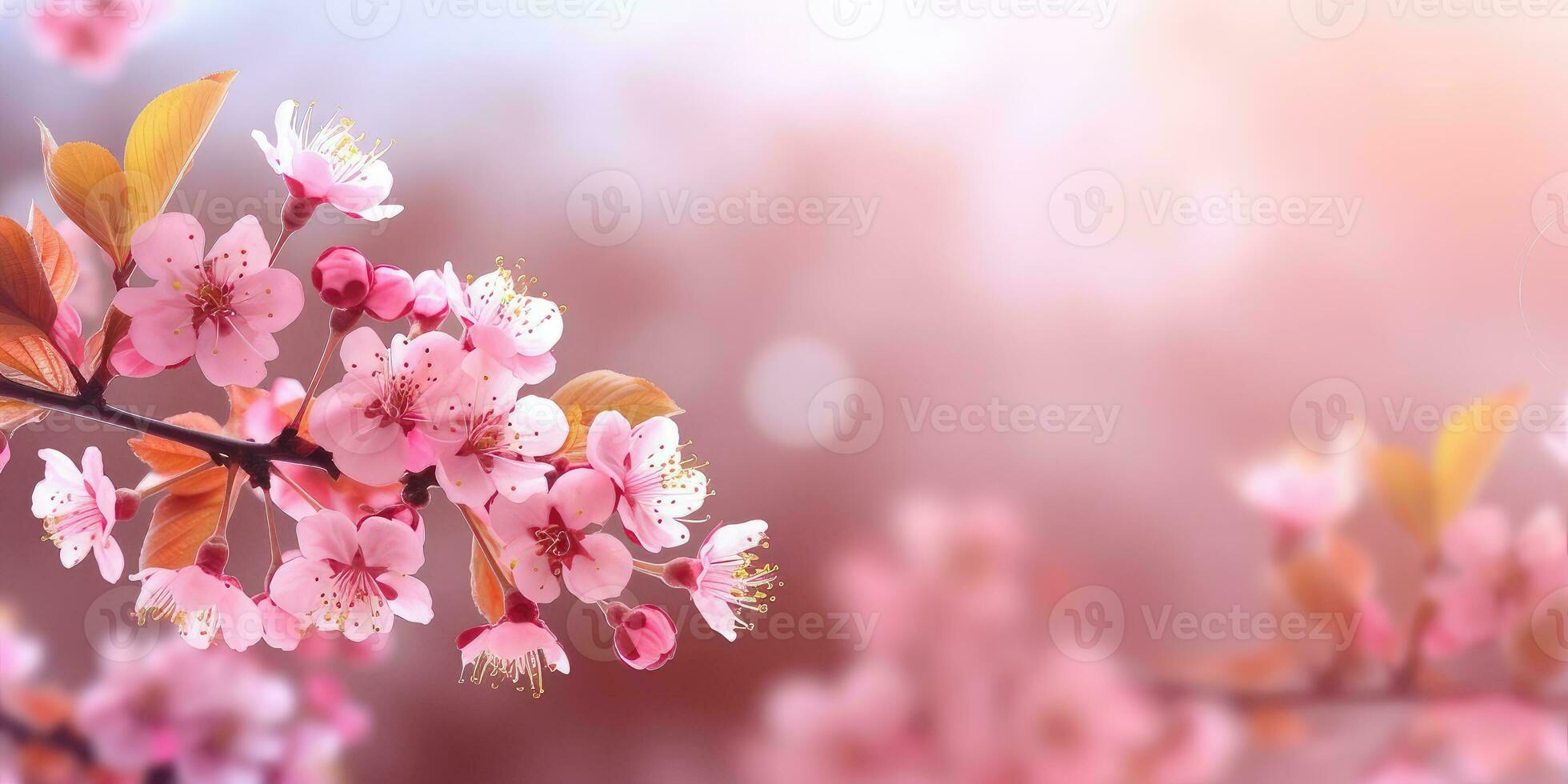 Spring cherry blossom - generative AI photo