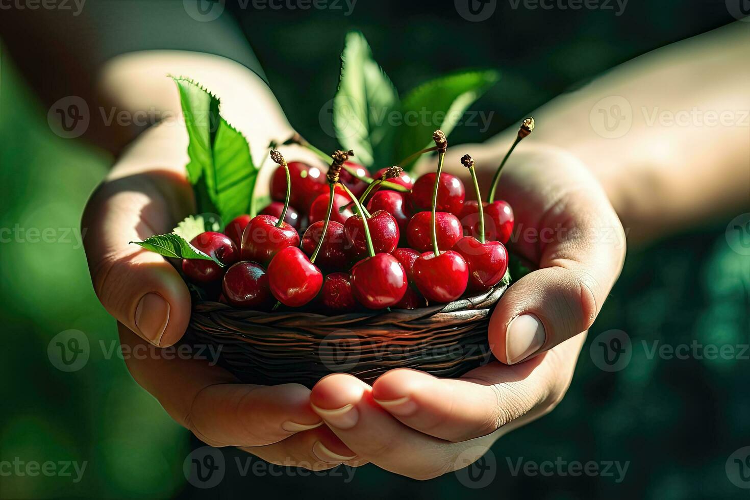 handful of cherries photo