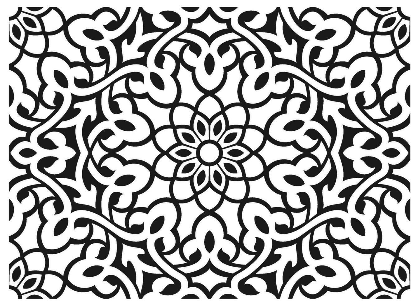 Vector graphics. Classical floral seamless oriental ornament