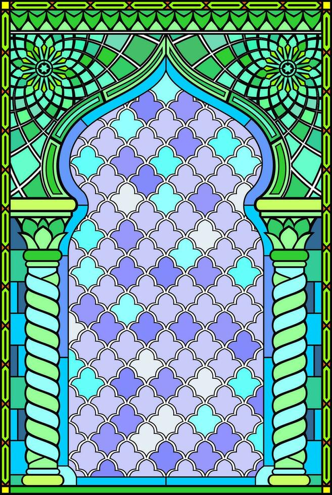 Stained glass window vector