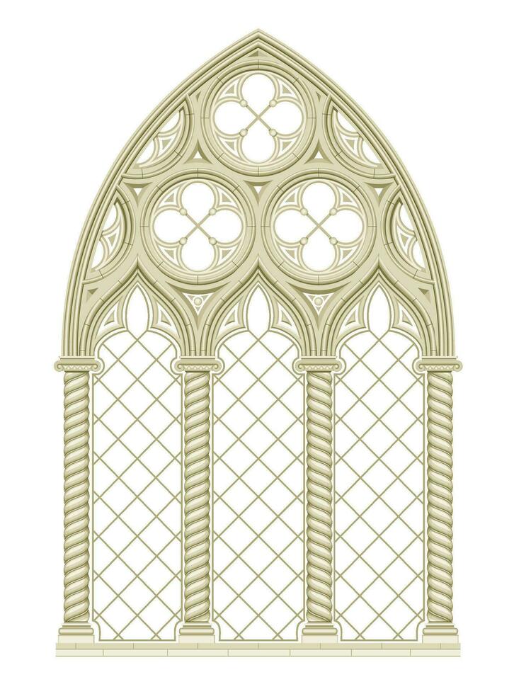 medieval gótico manchado vaso catedral ventana conjunto vector