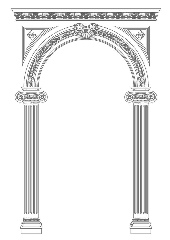 ornamental tallado arco vector