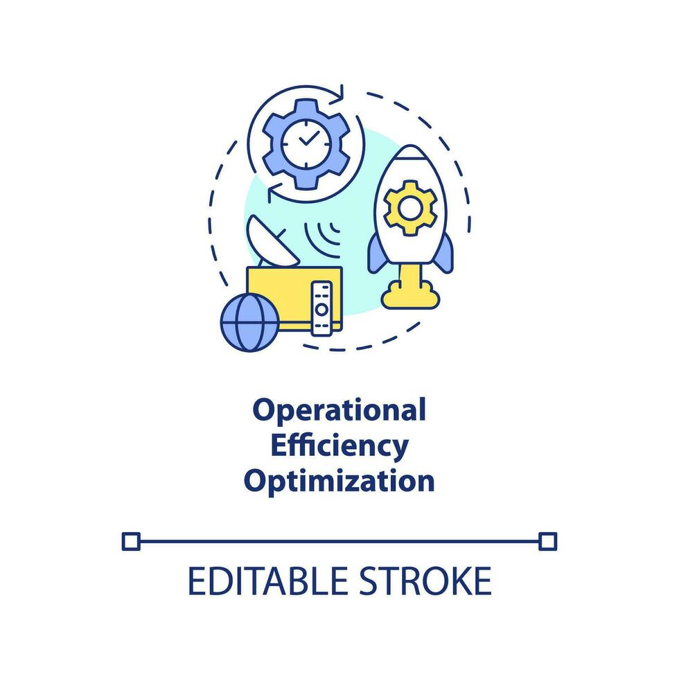Operational efficiency optimization concept icon. Use IoT in telecommunication abstract idea thin line illustration. Isolated outline drawing. Editable stroke vector