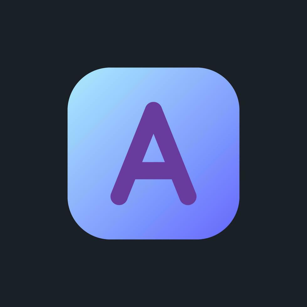 Font style flat gradient fill ui icon for dark theme title template