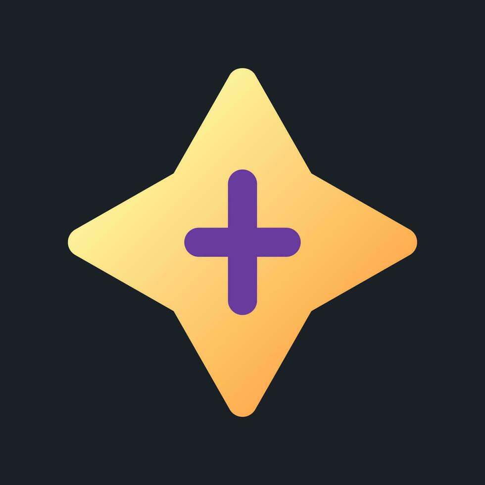Blink transition flat gradient fill ui icon for dark theme. Video editing option. Visual effect. Pixel perfect color pictogram. GUI, UX design on black space. Vector isolated RGB illustration