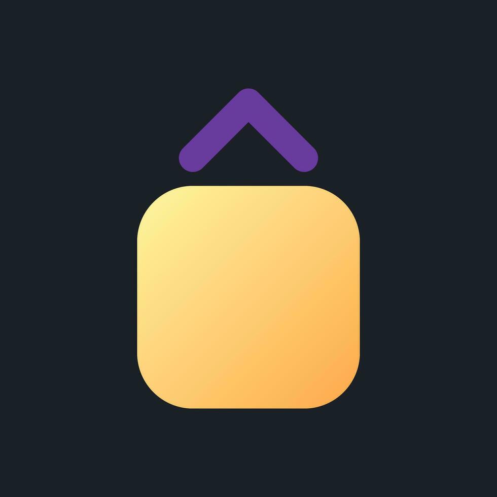 Jump animation flat gradient fill ui icon for dark theme. Dynamic video effect. Vertical movement. Pixel perfect color pictogram. GUI, UX design on black space. Vector isolated RGB illustration