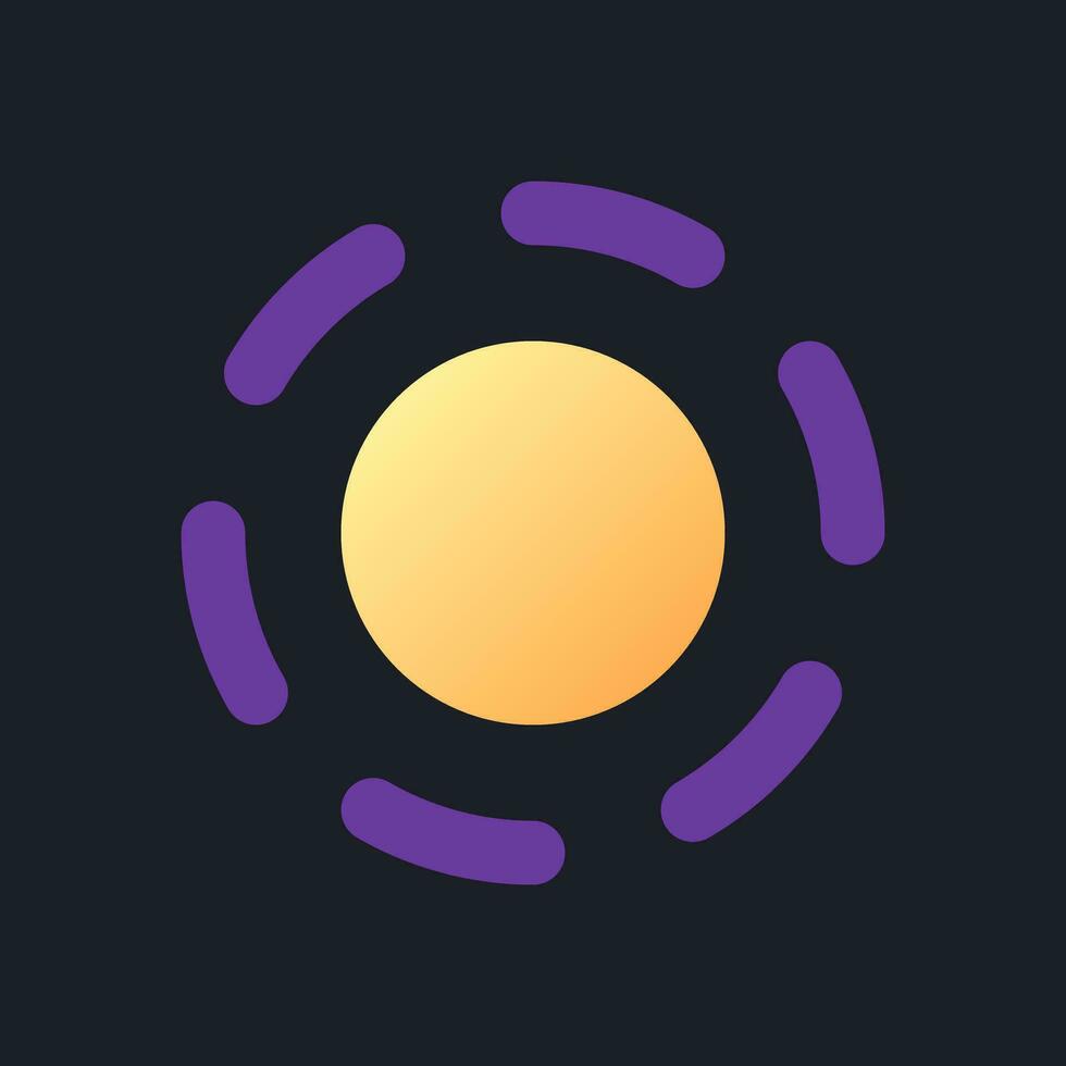 Breathe animation effect flat gradient fill ui icon for dark theme. Add relaxation feeling to video. Pixel perfect color pictogram. GUI, UX design on black space. Vector isolated RGB illustration