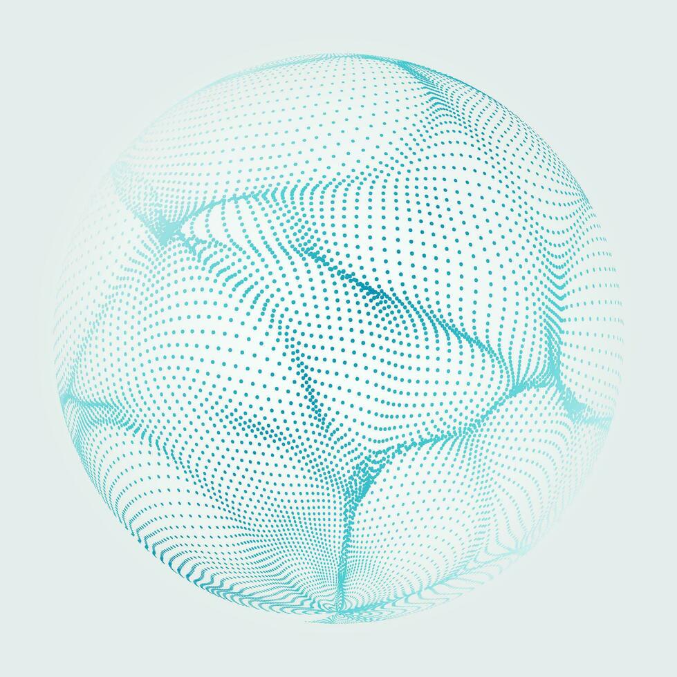 Vector abstract particle globe illustration. Technology futuristic backdrop with 3D particle flow.